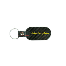 Load image into Gallery viewer, Fabspeed Lamborghini Shield &amp; Script Carbon Fiber Keyring
