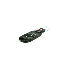 Load image into Gallery viewer, Fabspeed Mercedes Silver Star &amp; Script Carbon Fiber Keyring
